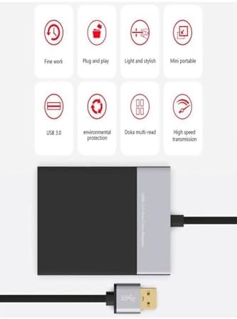 Çoklu XQD Kart Okuyucu 6in1 Fonksiyonlu 3.0 x 2 USB Girişi XQD TF CF SD Card Reader
