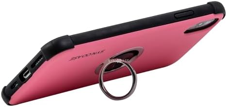 Alternative view of iPhone XR Halka Standlı Mat Kılıf Ring Holder Parmak Destekli Darbe Azaltıcı TPU Koruyucu Kapak Açık Pembe