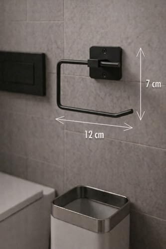 Alternative view of Kare Yapışkanlı Açık Tuvalet Kağıtlığı Wc Kağıtlık Tutucu Siyah Ks-001