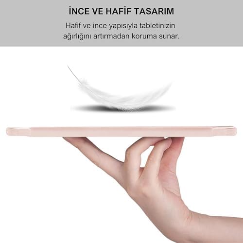 Alternative view of Apple iPad 10.9 inç 2022 10. Nesil Uyumlu Smart Kılıf, Apple Pencil Kalemlikli, Trifold, Esnek, Mat, Darbeye Tam Dayanıklı Tablet Kılıfı (Pembe)