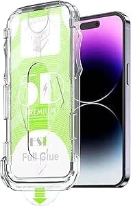 MADNOVA Apple iPhone 13/13 Pro/14/16E İle Uyumlu Hizalama Aparatlı ve Takılırken Cam Altında Toz Bırakmaz Darbelere Karşı Ekstra Güçlü Ekran Koruyucu Cam - Görsel 2