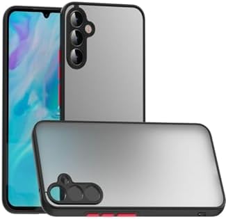 Alternative view of Galaxy A54 Kapak Kamera Korumalı Kenarlı Renkli Düğmeli Arkası Mat Silikon Kılıf - Siyah