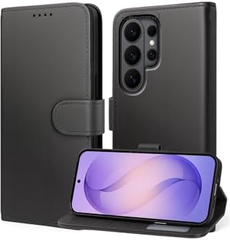 Alternative view of -  Galaxy S26 Ultra ile uyumlu Kılıf 360 Tam Kaplar Deri Dokulu Kapaklı Cüzdan Standlı Kartvizitli - Siyah