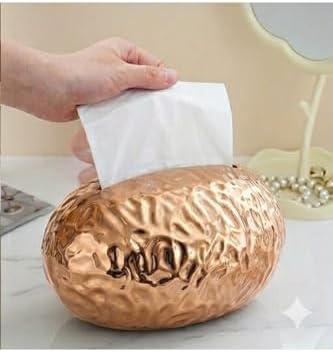 Dekoratif Gold Peçetelik Şık Tasarımlı Dekoratif Gold Hazneli Peçetelik, Masaüstü Ve Ofis Peçeteliği - Görsel 3