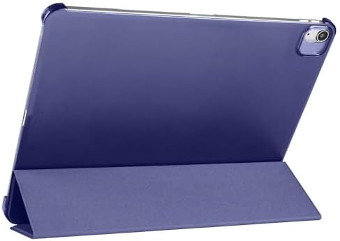 ile uyumlu SM11-TB330FU Kılıf Kalem Koyma Bölmeli Stand Olan Uyku Modlu Suni Deri Yarı transparan Arka Yüzey Attravtive Smart Cover Lavanta - Görsel 3