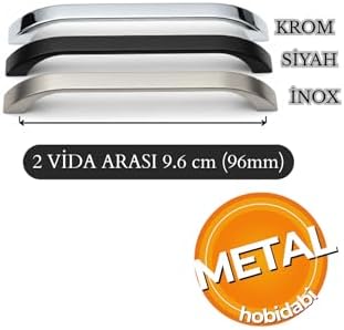Alternative view of Göksu 10 Adet İnox Metal Mutfak Dolap Kulpları, Çekmece Kapak Kulbu, Mobilya Kulp (96 mm)