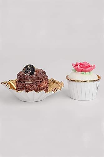25'li Beyaz Gold Muffin Kek Kalıbı, Kek Kapsülü Cupcake Kalıbı, Airfryer Uyumlu - Görsel 3
