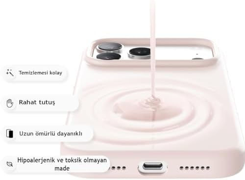 Alternative view of Apple iPhone 17 Pro Max Uyumlu İçi Kadife Lansman Silikon Kılıf Kapak Geniş Kamera Koruması Darbe Emici Şık ve Dayanıklı Telefon Aksesuarı (Kum Pembe)