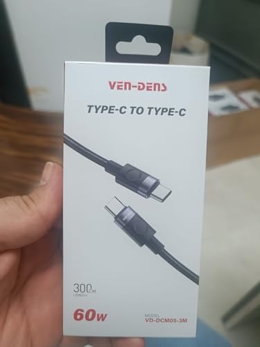 Vendens VD-DCM05 USB-C'den USB-C'ye Örgülü 60W Hızlı Şarj Destekli Type C Kablo 1m, 2m, 3m