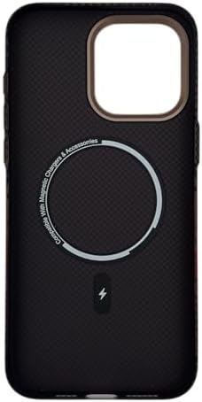 Alternative view of iPhone 16 Pro Max ile Uyumlu Kılıf, Kevlar Görünümlü Doku, MagSafe Destekli, İnce Tasarım, Kahverengi