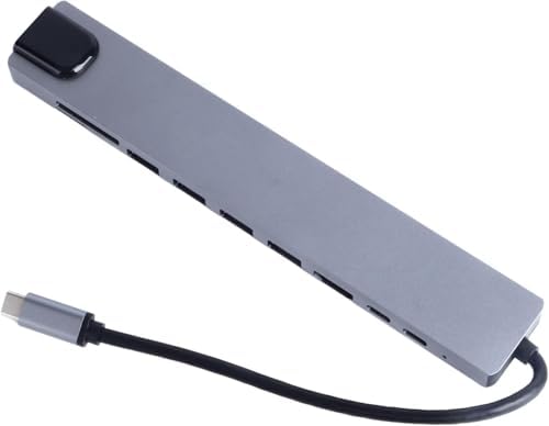 Type C Hub, 10 in 1 4 Adet 3.0 Usb Çoklayıcı,4K Hdmi Bağlantısı,SD TF Kart Okuyucu,Rj45 Ethernet,2 Adet USB C Pc Bağlantı Girişli Adaptörü Macbook ile Uyumlu ZR795