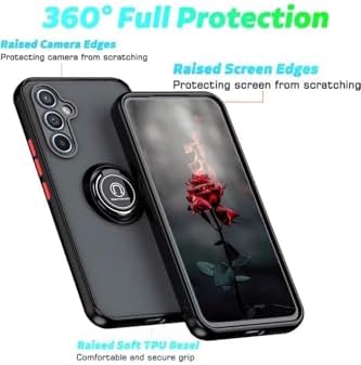 - Galaxy A17 ile uyumlu Kılıf Mat Parmak İzi Yapmaz Renkli Tuşlu Korumalı 360 Yüzüklü Standlı Military - Görsel 3