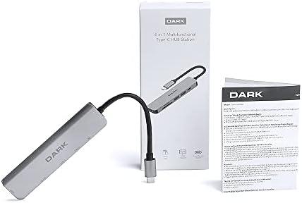 Dark USB 3.1 Type-C 6 in 1 HDMI/TF SD Kart Okuyucu/USB 3.0 & USB 2.0 / USB-C PD Dönüştürücü Çevirici HUB (DK-AC-U31X38)