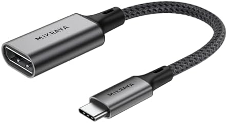 USB C DisplayPort Adaptörü 8K@60Hz 4K@240Hz 2K@360Hz, Thunderbolt 3/4/5 Uyumlu, Type C DP Adaptörü, iPhone 15 16 17 Serisi, MacBook iPad Pro Air, iMac, S26, Surface Pro, Dell vb. - 0.2 Metre - Görsel 3