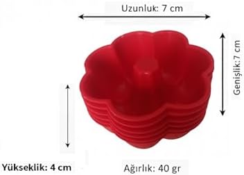 Silikon Muffin Kalıbı, Göbekli ve Çiçek Desenli – 6’lı Paket Isıya Dayanıklı Yapışmaz (2)