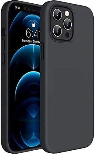 iPhone 12 ve 12 Pro ile Uyumlu Lansman Silikon Kılıf, Kamera Korumalı Kadife İç Astarlı Esnek ve Darbe Emici Mat Siyah Kapak - Görsel 2