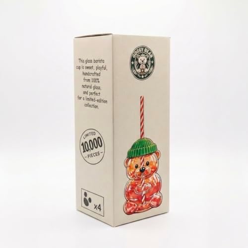 Goggy Bear - Cam Ayıcık Figürlü İçecek Bardağı - 500 ml