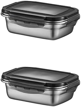 2 Adet 304 Çelik 550 ml Yemek Meyve Et Buzdolabı Beslenme Saklama Kabı mt224 - Görsel 3