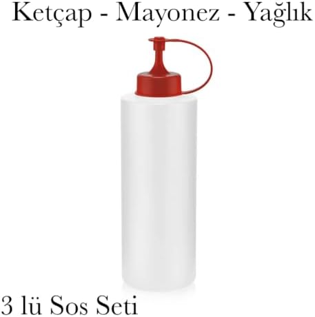 3 Adet Sos Şişesi Ketçap Mayonez ve Yağlık Seti Bpa İçermez 600 ml