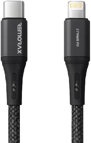 Type C-Lightning ÖRGÜLÜ Şarj Kablosu, 27Watt PD Hızlı Şarj, Siyah, 1Metre, REMORAX (1Ad x 1Metre Siyah) - Görsel 2