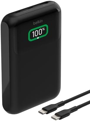3 Portlu Dizüstü Powerbank, USB-C ve USB-A Portları, Hızlı Şarj USB-C Güç Dağıtımı, MacBook, iPhone 17, 16 Serisi, iPad Pro, Galaxy S25 vb. için Taşınabilir Şarj Cihazı - Siyah