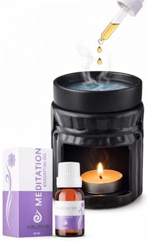 Alternative view of 3 lü set Seramik Buhardanlık Seti Meditasyon-Plates-Yoga Seti - Seramik Yağdanlık + Aroma Terapi Oil + Dekoratif Mum - Rahatlatıcı Ortam Aksesuarı