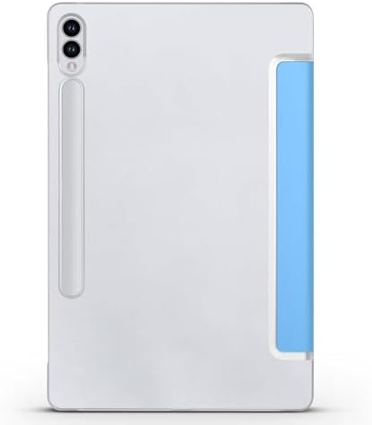 Galaxy Tab S9 FE Plus/Galaxy Tab S10 Plus Tablet ile Uyumlu Tablet Kılıfı Smart Cover Uyku Modlu Standlı Arkası Sert Şeffaf Kapak Mavi