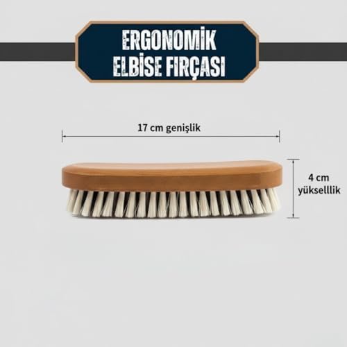 Ergonomik Ahşap Elbise Fırçası – Tüy, Toz ve Kir Temizleyici Doğal Kıllı Kıyafet Fırçası
