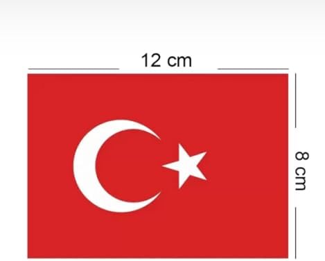 Alternative view of 23 Nisan Süsleri 23 Nisan Hediyeleri İpli Ay Yıldızlı Bayrak 50 li, 50'li mini i̇pli ata baskılı bayrak