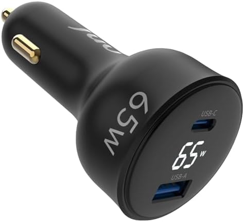 65W Led Ekranlı Type-C + USB-A Araç Şarj Aleti iPhone & Android & Notebook Araç içi Şarj Cihazı