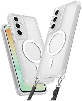 Manyetik Magsafe Destekli Askı Aparatlı Darbe Emici Kılıf Şeffaf Galaxy A55 ile uyumlu