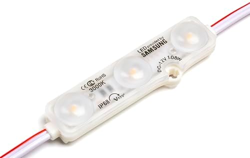 Alternative view of 10 Adet Beyaz 10000K Samsung Modül Led Mercekli 12v 1.08 Watt, Beyaz Ve Günışığı Renk Seçeneği, Tabela, Akvaryum, Vitrin Uygulama