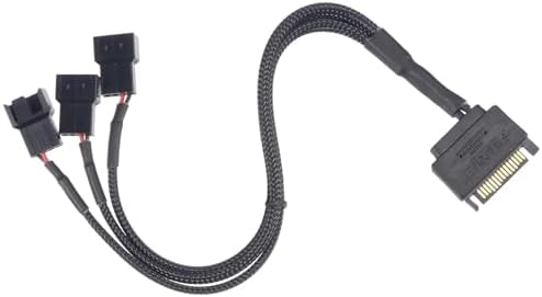9745 Sata Power To Fan Çevirici 3 Port Y Pin PWM Çoklayıcı Splitter 30cm 24AWG Fan Kablosu, Bilgisayar anakartının CPU fanının güç sağlamak için SATA arayüzünü kullanması sağlamak