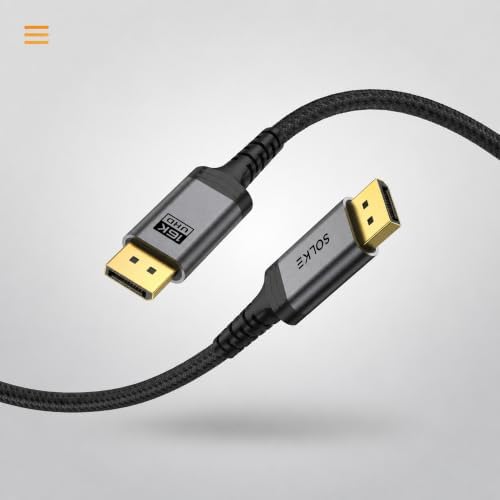 80Gbps DisplayPort 2.1 Kablo 16K 60Hz 8K 120Hz 4K 240Hz UHBR20 HDR DSC 1.2a Örgülü DP 2.1 Monitör Kablosu (2, 2m, Metre)