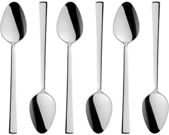 Alternative view of Parlak Gümüş Tatlı Kaşığı Seti, Kahvaltı Kaşık Seti, Paslanmaz Çelik, 6 Adet