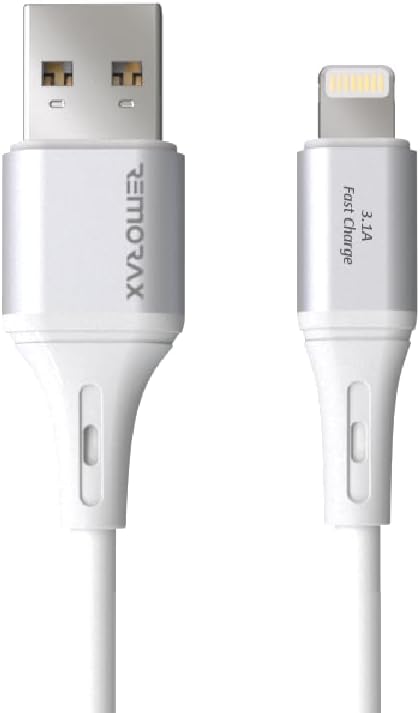 Alternative view of 2Adet x 2Metre USB A-Lightning Kablo Seti, 3.1A Hızlı Şarj, Beyaz/Gümüş Metal, REMORAX (2Ad x 2Metre Beyaz)