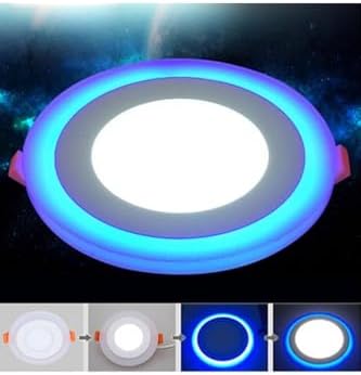 2 Adet Çift Renkli Hero Led Panel 3+3 Watt Dış Çapı 10 Cm Mavi-Beyaz İki Renkli Tavan Spot Lambası - Görsel 3