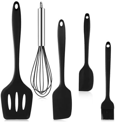 Alternative view of 5 Parça Siyah Silikon Spatula Seti | Yanmaz, Yapışmaz ve Isıya Dayanıklı