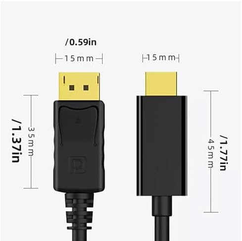 DisplayPort to HDTV Kablo 1.8 Metre 4K Ultra HD Görüntü Aktarım Kablosu Altın Uçlu Yüksek Hızlı Video Ses İletimi Monitör TV Projektör PC Laptop Uyumlu DP to HDMI | ZR798 - Görsel 3