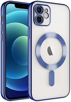 & AKSESUAR iPhone 11 için Magsafe ile Uyumlu Arka Kısmı Parlak Şeffaf Yapıya Sahip Kenarları Silikon Yapılı Güçlendirilmiş Mıknatıslı Kamera Lens Koruyuculu Wireless Kablosuz Şarj Destekli