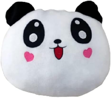 8683200803453 Panda Figürlü Kalp Yanaklı Sevimli Peluş Yastık Minnoş Yavru Panda Tasarımlı Dekoratif Yastık, Çok Renkli, Medium