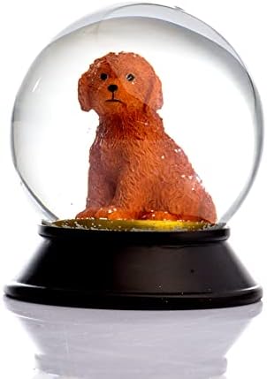 Alternative view of Cam Ve Reçine Altın Patiler Köpek Toy Poodle (tarçın) Kar Küresi Hediye