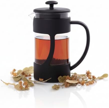 350 ml French Press Filtre Kahve ve Bitki Çayı Demleme Kupası | Metal Filtreli, Isıya Dayanıklı, Portatif Siyah Demlik| İÇ HAZNE SERT KRİSTAL MİKADANDIR CAM DEĞİLDİR - Görsel 3