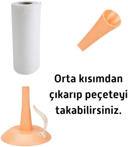 Havlu Peçetelik, Peçete Sarıcı, Kağıt Havlu Düzenleyici (Somon) - Görsel 3