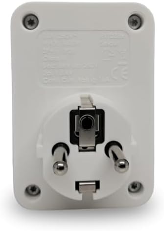 Şok ve Akım Korumalı Fiş-Priz, 16A-250V, Max 3600W 720 Joule, Reset Edilebilir, Sürekli Koruma, Toprak Hatlı, Çocuk Korumalı, Beyaz Renk, E1TD33B - Görsel 3