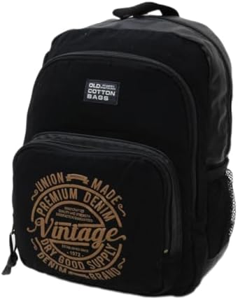 Old Cotton Cargo 7184 Revilla Sırt Okul Günlük Seyahat 15 inç Laptop NoteBook Tablet Çantası (Siyah Siyah) - Görsel 3