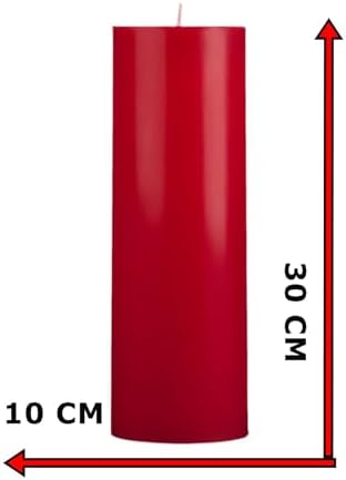 Alternative view of Silindir Mum 10 X 30 Cm Dev Büyük Kütük Mum Kırmızı Kırmızı