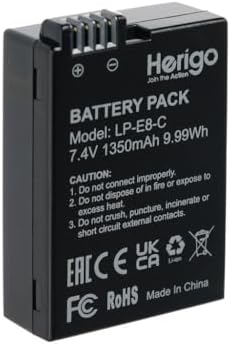 LP-E8-C 1350mAh Type-C Şarjlı Batarya (LP-E8 Uyumlu) - Görsel 3