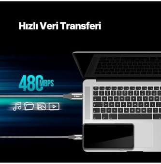 Alternative view of AlumiCable USB-C - USB-C 200cm 60W PD/QC Hızlı Şarj/Data Kablosu Uzay Grisi