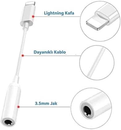 iPhone 13/13 Pro/12/12 Pro/11/11Pro için Lightning to 3.5mm Aux Jack Kulaklık Dönüştürücü Adaptörü. iPhone 13/13Pro/13Pro Max/12/12 Pro/12Pro Max/11/11 Pro/11/Pro Max/X/XR/XS/XS Max/8/7 Uyumlu